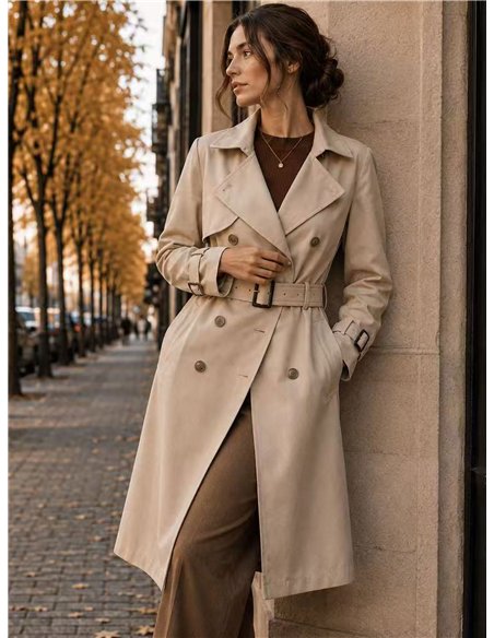 Trench lungo con cintura