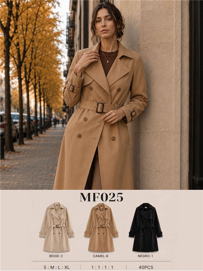 Trench lungo con cintura