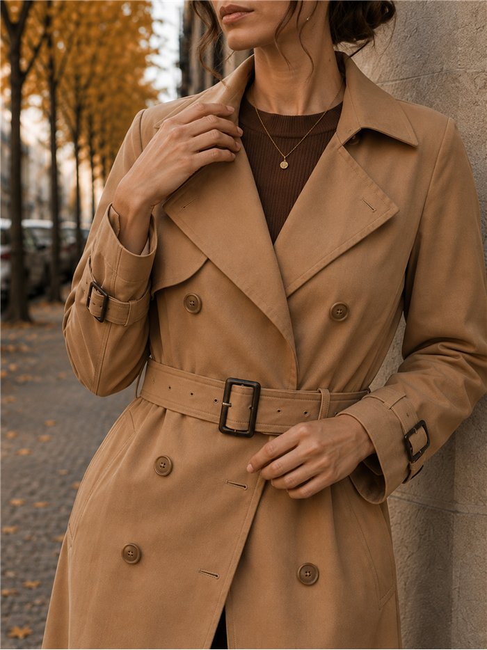 Trench lungo con cintura