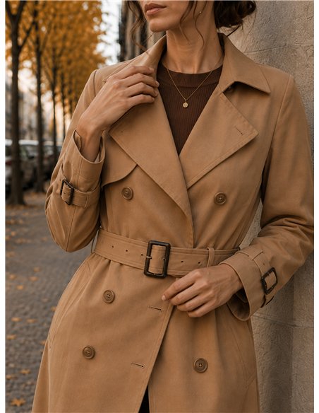 Trench lungo con cintura