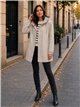 Parka impermeabile con fodera a righe