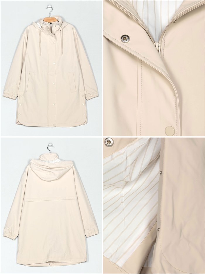 Parka impermeabile con fodera a righe