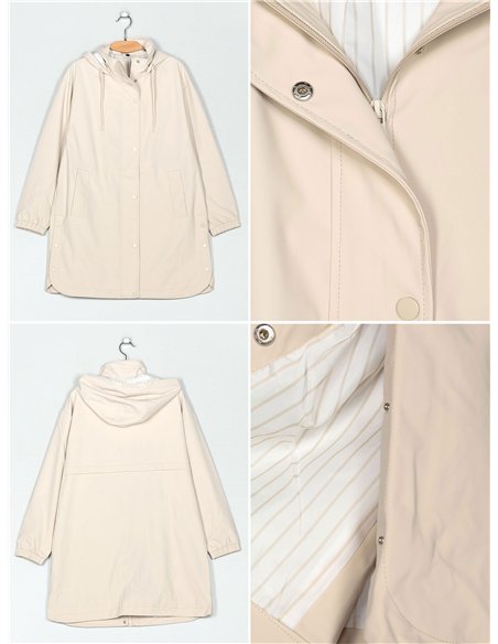 Parka impermeabile con fodera a righe