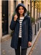 Parka impermeabile con fodera a righe