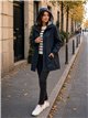 Parka impermeabile con fodera a righe
