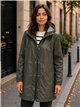 Parka impermeabile con fodera a righe