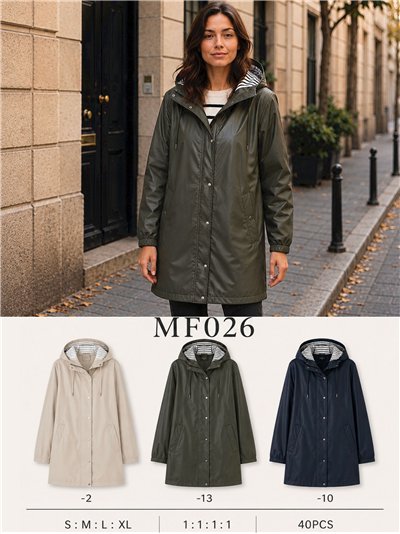 Parka impermeabile con fodera a righe 2