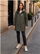 Parka impermeabile con fodera a righe