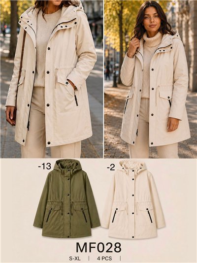 Parka con vita e cappuccio regolabili. 2