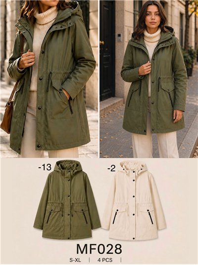 Parka con vita e cappuccio regolabili. 2