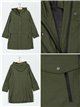 Parka con vita e cappuccio regolabili.