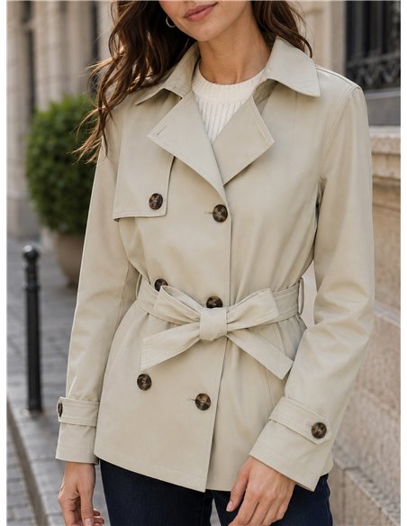 Trench corto con cintura