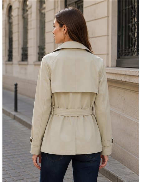 Trench corto con cintura