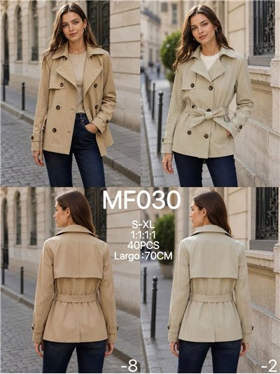 Trench corto con cintura 2