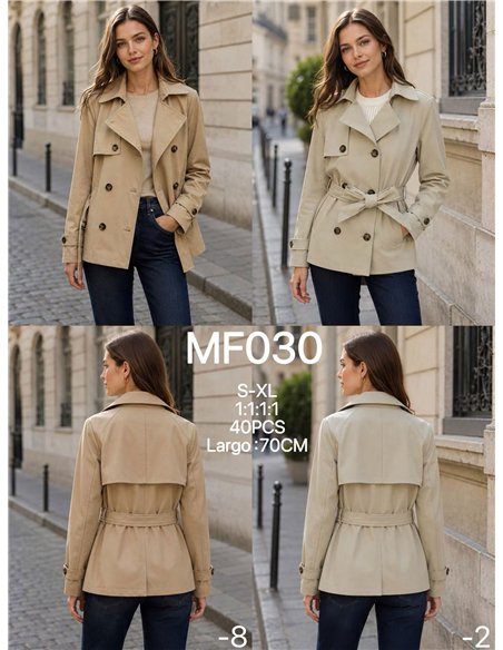 Trench corto con cintura