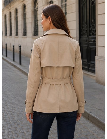 Trench corto con cintura