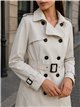Trench coat con cintura con fibbia