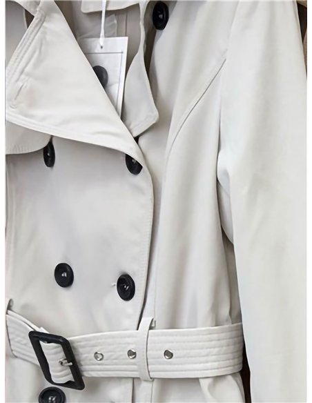 Trench coat con cintura con fibbia