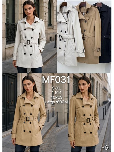 Trench coat con cintura con fibbia 2