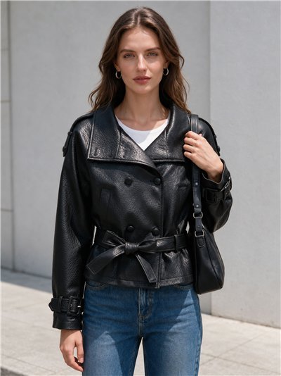 Trench coat in similpelle