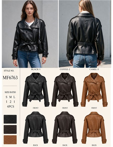 Trench coat in similpelle