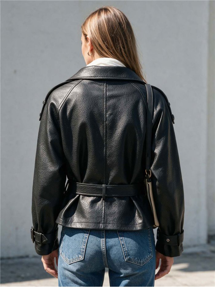 Trench coat in similpelle
