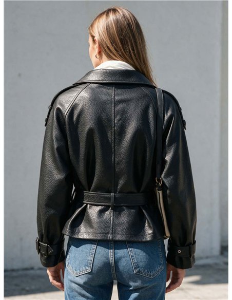 Trench coat in similpelle