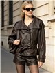 Trench coat in similpelle