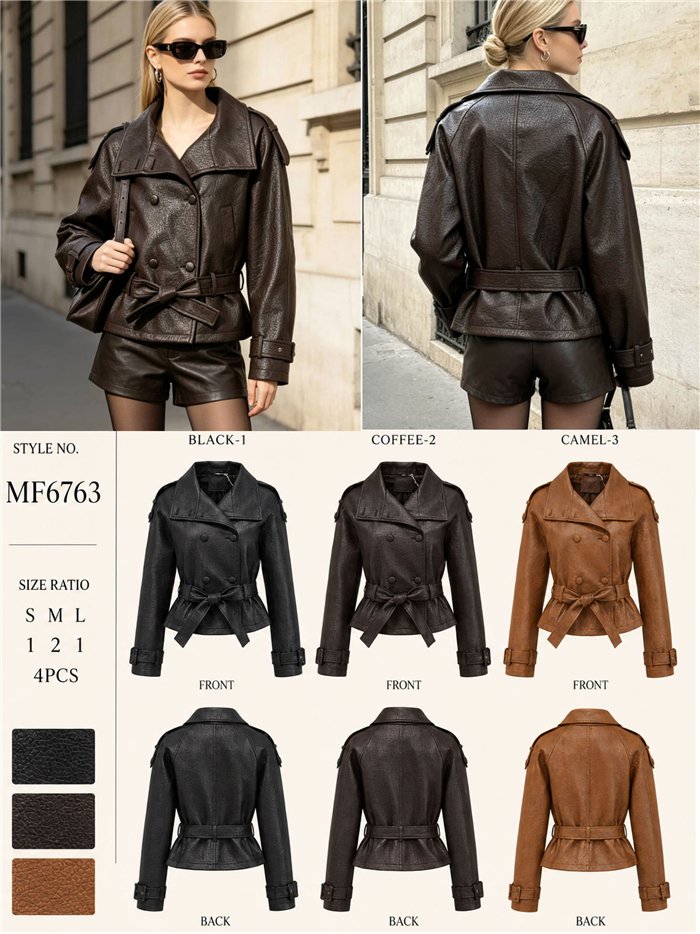 Trench coat in similpelle
