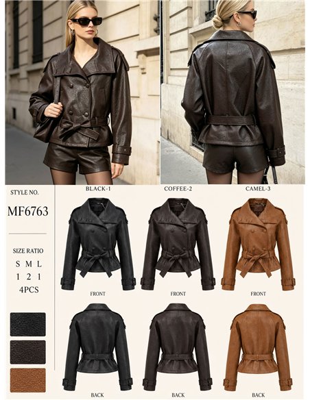 Trench coat in similpelle
