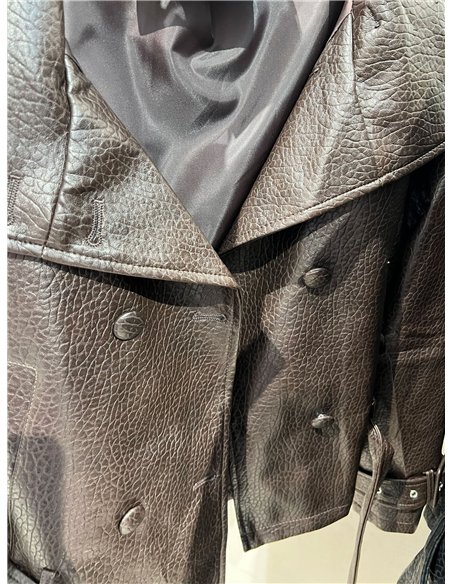 Trench coat in similpelle