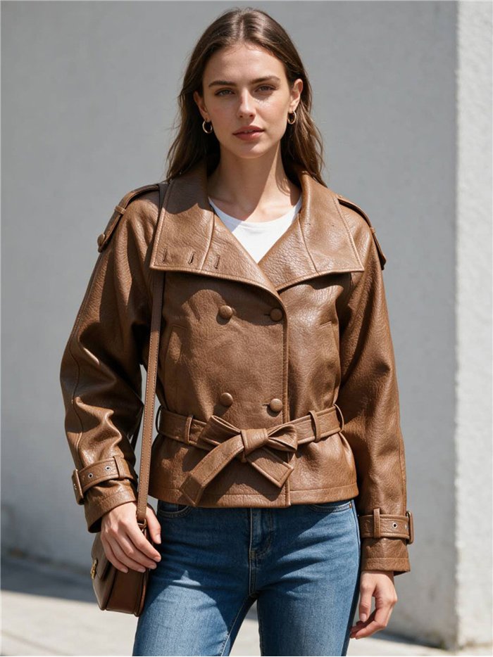Trench coat in similpelle