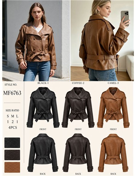 Trench coat in similpelle