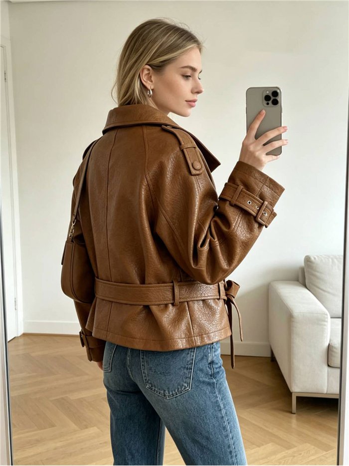 Trench coat in similpelle