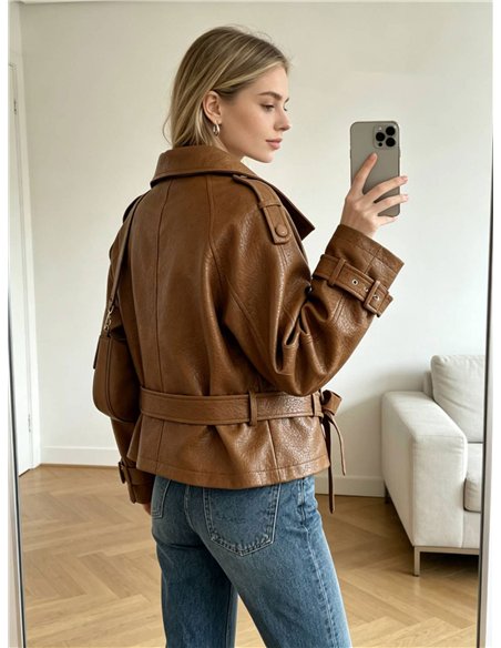 Trench coat in similpelle