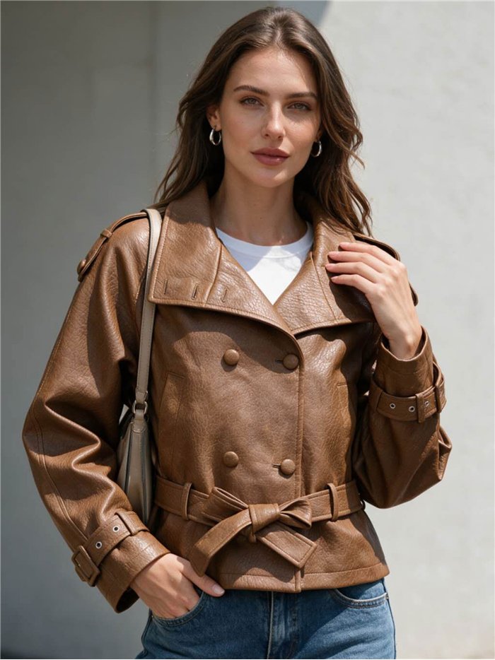 Trench coat in similpelle