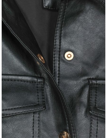 Giacca corta in similpelle con tasche | MF-MF-MF013-1-BLACK
