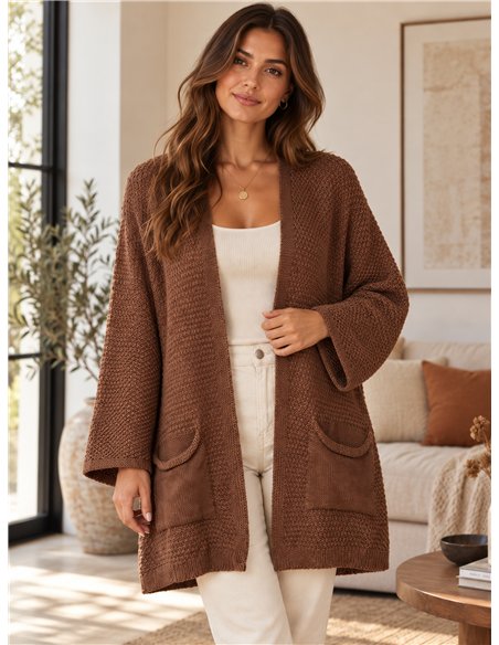 Oversize-Strickcardigan mit Taschen