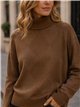 Jersey cuello vuelto rombos metalizados