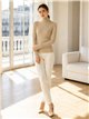 Ribbed mock neck button sweater