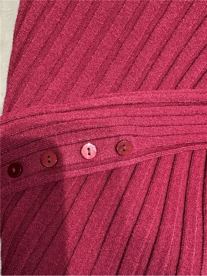 Ribbed mock neck button sweater