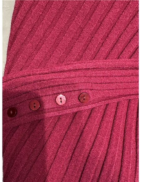 Ribbed mock neck button sweater
