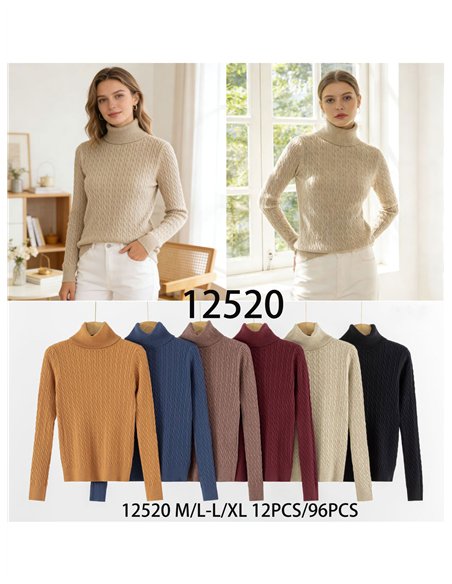 Jersey cuello vuelto trenzado