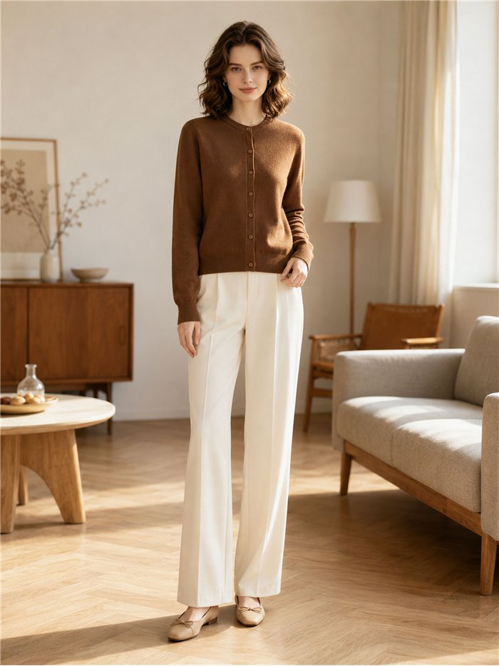 Einfacher Feinstrick-Cardigan