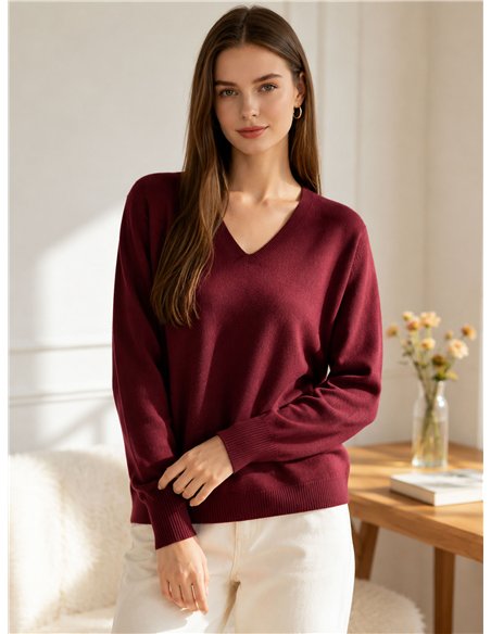 Essential fine knit v neck sweater