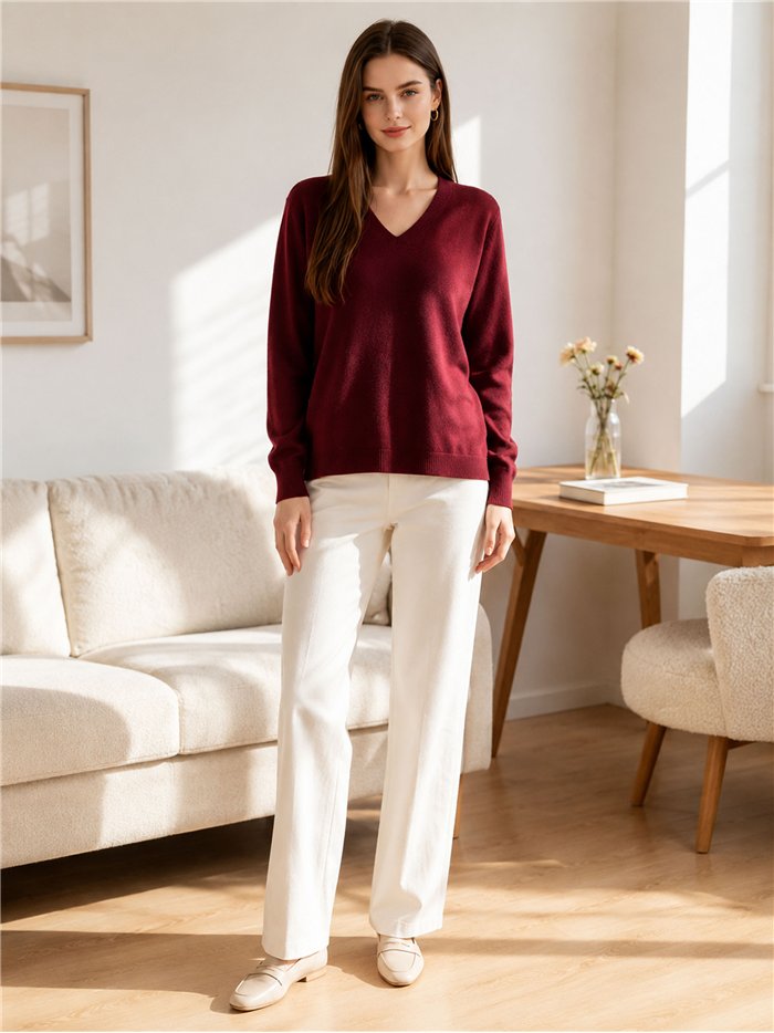 Essential fine knit v neck sweater
