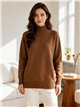 Oversize-Rollkragenpullover mit Knöpfen