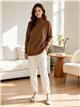 Oversize-Rollkragenpullover mit Knöpfen