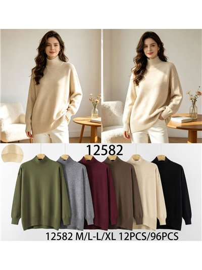 Relaxed high neck sweater 2