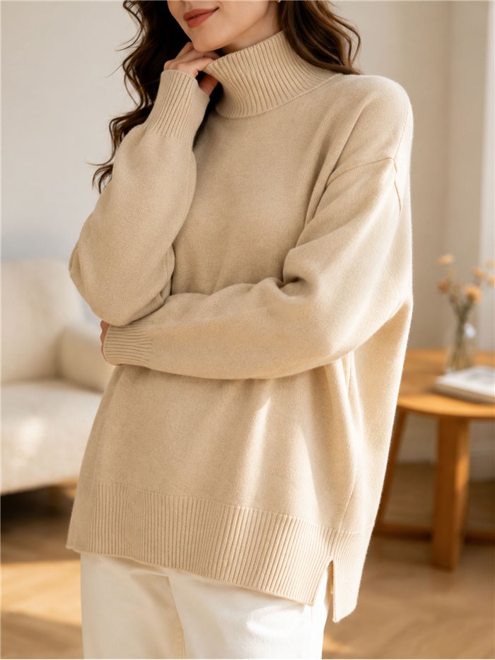 Relaxed high neck sweater
